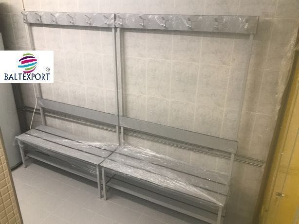 Banco balneario vestiario alto com reguas fenolico cinza 626