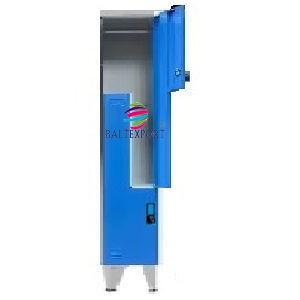Vestiario Simples com 2 Portas em L Portas Azul Aberto