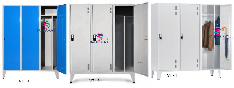 Vestiario Triplo Limpos e Sujos com Divisoria Vertical Metalico Cinza NP1116B