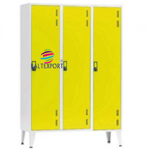 Vestiario Triplo Roupa Sujo e Limpos Fechado NP1116B Cinza Amarelo