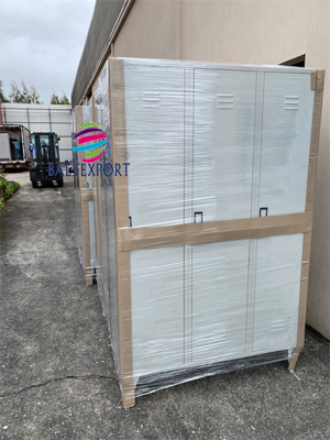 Vestiario triplo 3 portas limpos e sujos com divisoria vertical metalico cinza 1900x1200x500 mm
