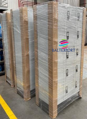 Vestiario triplo com 15 Cacifos Sobrepostos Chapa Cinza 1900x1200x500 mm Baltexport